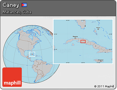 Gray Location Map of Caney
