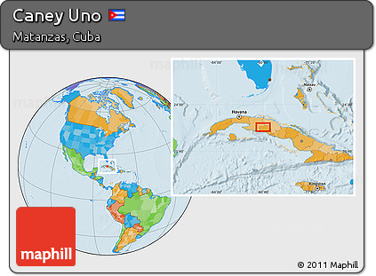 Political Location Map of Caney Uno