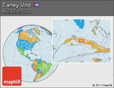 Political Location Map of Caney Uno
