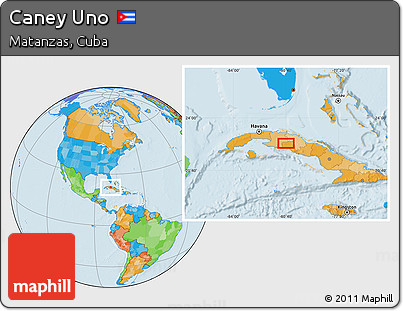 Political Location Map of Caney Uno