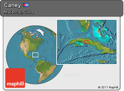 Satellite Location Map of Caney