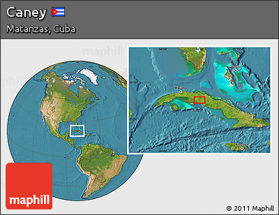 Satellite Location Map of Caney