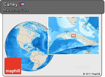 Shaded Relief Location Map of Caney