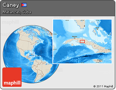 Shaded Relief Location Map of Caney