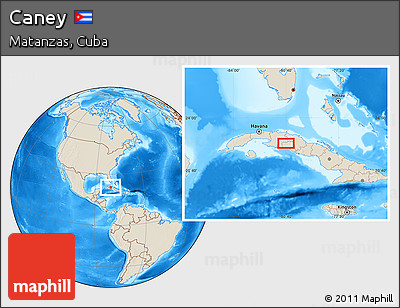 Shaded Relief Location Map of Caney