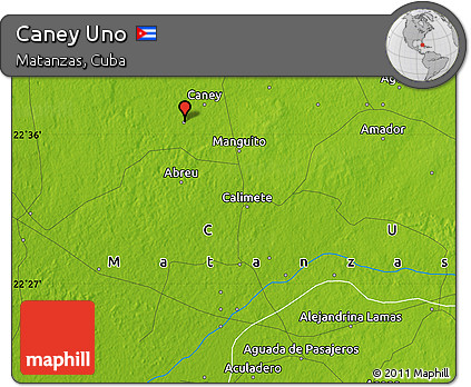 Physical Map of Caney Uno