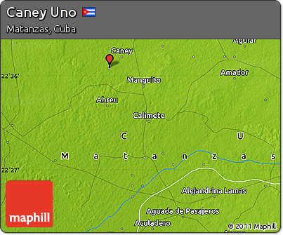 Physical Map of Caney Uno