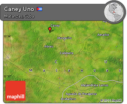 Satellite Map of Caney Uno