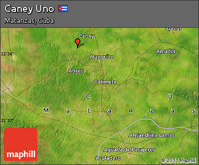 Satellite Map of Caney Uno