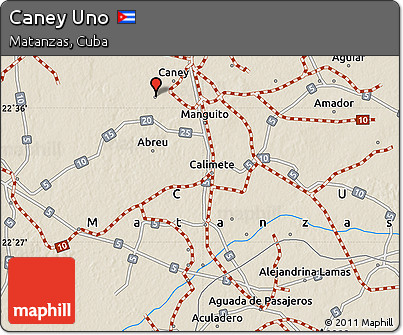 Shaded Relief Map of Caney Uno