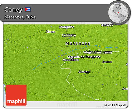 Physical Panoramic Map of Caney