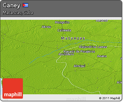 Physical Panoramic Map of Caney