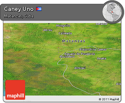 Satellite Panoramic Map of Caney Uno