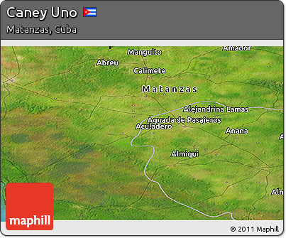 Satellite Panoramic Map of Caney Uno