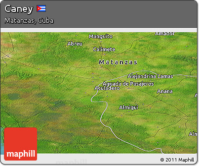 Satellite Panoramic Map of Caney