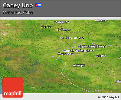 Satellite Panoramic Map of Caney Uno