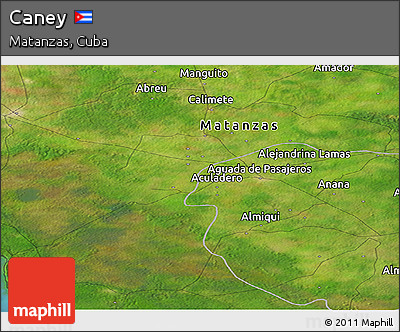 Satellite Panoramic Map of Caney