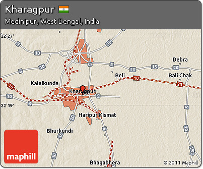 Kharagpur West Bengal Map Free Shaded Relief Map Of Kharagpur