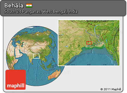 Satellite Location Map of Behāla