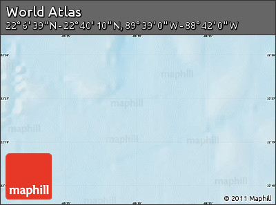 Physical Map of the Area around 22° 23' 25" N, 89° 10' 30" W