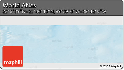 Shaded Relief Panoramic Map of the Area around 22° 23' 25" N, 89° 10' 30" W