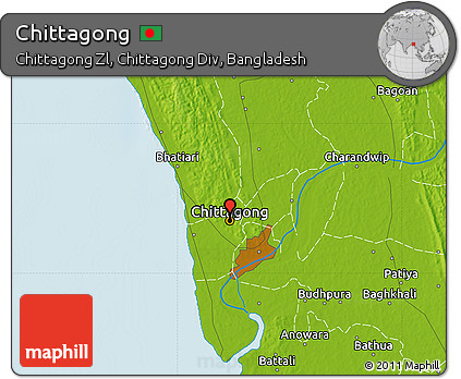 Physical Map of Chittagong