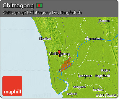 Physical Map of Chittagong