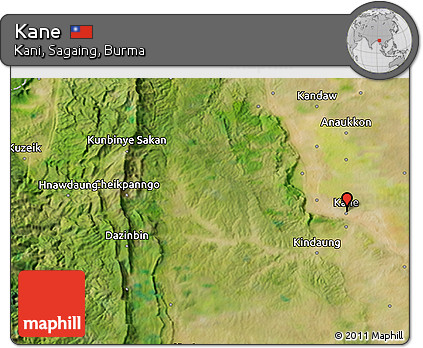 Satellite 3D Map of Kane