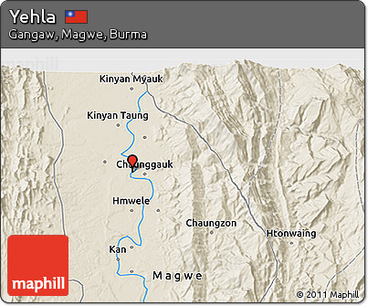 Shaded Relief 3D Map of Yehla