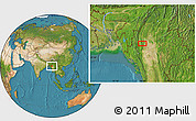 Satellite Location Map of the area around 22° 23' 25" N, 94° 25' 30" E