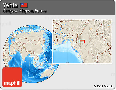 Shaded Relief Location Map of Yehla