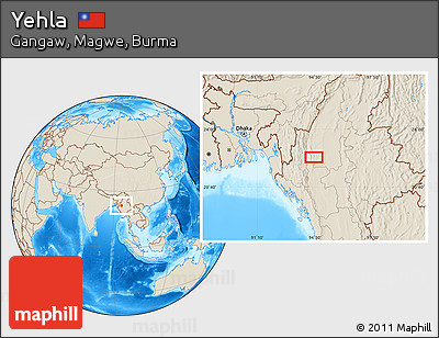 Shaded Relief Location Map of Yehla