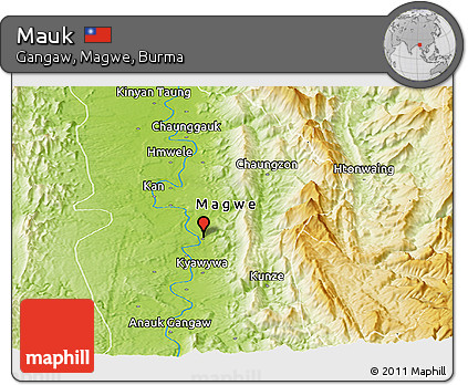 Physical Panoramic Map of Mauk