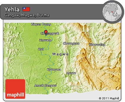 Physical Panoramic Map of Yehla