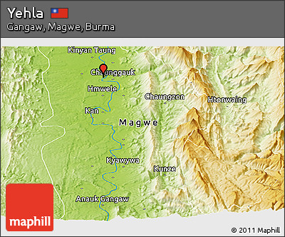 Physical Panoramic Map of Yehla