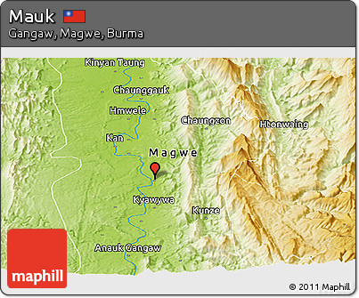 Physical Panoramic Map of Mauk