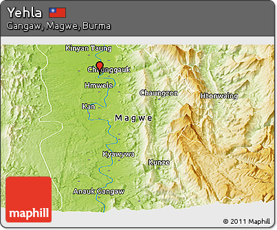 Physical Panoramic Map of Yehla