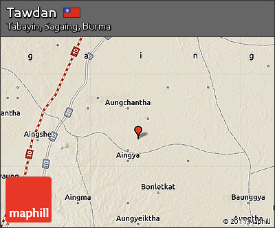 Shaded Relief Map of Tawdan