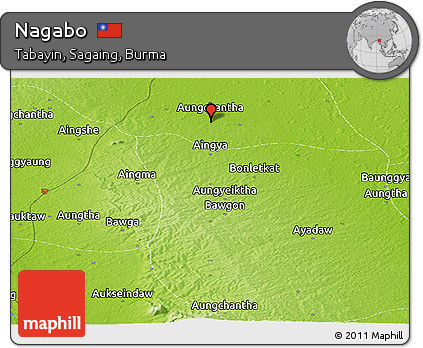 Physical Panoramic Map of Nagabo