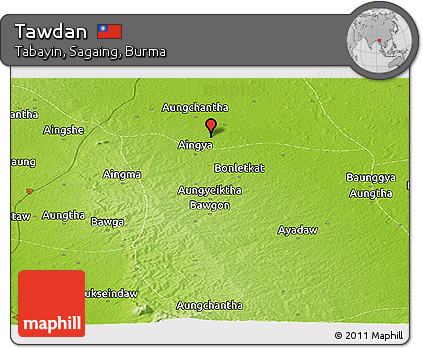 Physical Panoramic Map of Tawdan