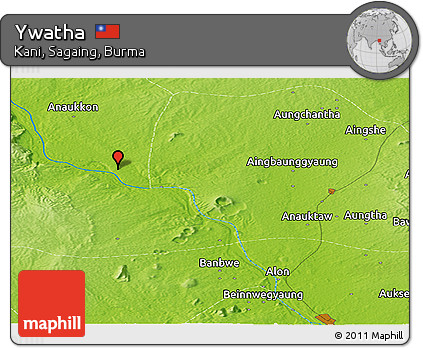 Physical Panoramic Map of Ywatha
