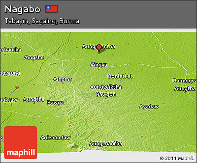 Physical Panoramic Map of Nagabo