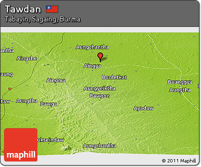 Physical Panoramic Map of Tawdan