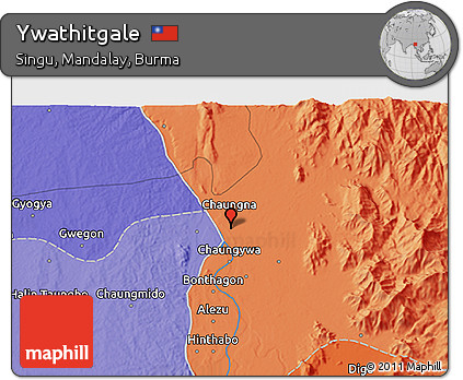 Political 3D Map of Ywathitgale