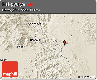 Shaded Relief 3D Map of Hsi-pyu-ye