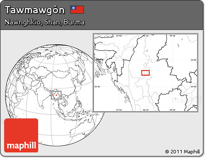 Blank Location Map of Tawmawgôn