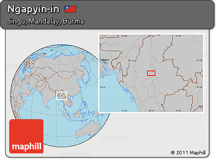 Gray Location Map of Ngapyin-in