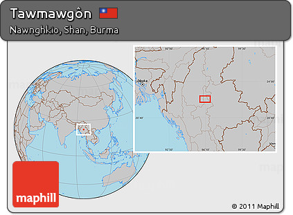 Gray Location Map of Tawmawgôn