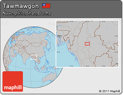 Gray Location Map of Tawmawgôn