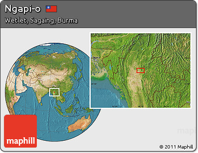 Satellite Location Map of Ngapi-o